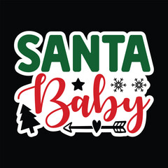 santa baby, Christmas Sticker Design Vector file