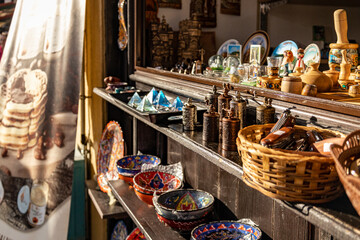 handmade artisanal bulgarian traditional goods - obrazy, fototapety, plakaty