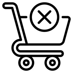 Remove From Cart Icon, Line style icon vector illustration, Suitable for website, mobile app, print, presentation, infographic and any other project.