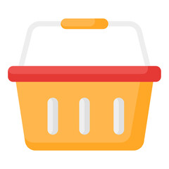 Shopping Basket Icon, Flat style icon vector illustration, Suitable for website, mobile app, print, presentation, infographic and any other project.