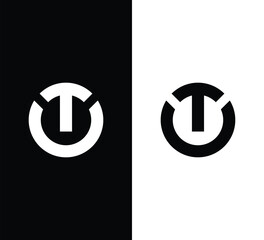 Creative Modern Monogram Letter TO Logo Design. Black and White Logo. Usable for Business Logos. Flat Vector Logo Design Template