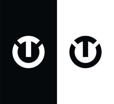 Creative Modern Monogram Letter TO Logo Design. Black and White Logo. Usable for Business Logos. Flat Vector Logo Design Template