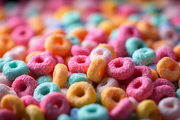 Close up colorful ciereal background. Generative AI