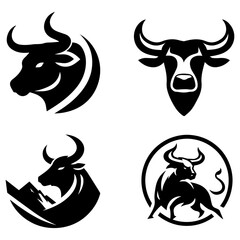 Bull Logo concept vector illustration black color