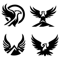 Fototapeta premium eagle logo concept vector silhouette