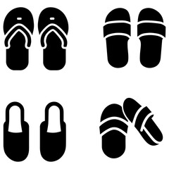 Slippers icon vector silhouette illustration