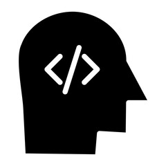 Solid Code Head icon