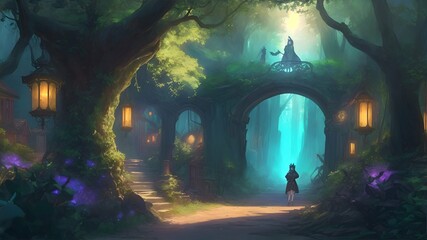 A magical city in the forest 