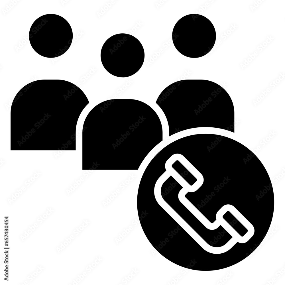 Wall mural solid group call icon