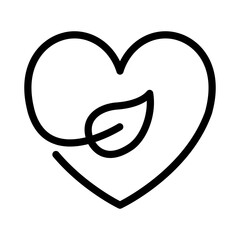 Environmental love icon. Lines that form hearts and leaves