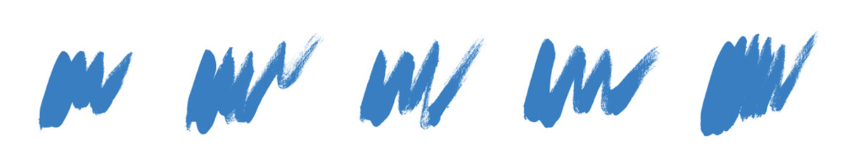 Gekritzel mit einem Pinsel in blau