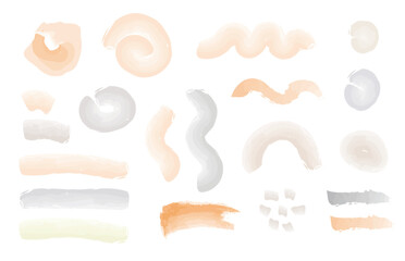 set of aesthetic brush shapes. collection of minimal beauty water color, perfect for decorating post, flyer, wedding invitation, feminine and others