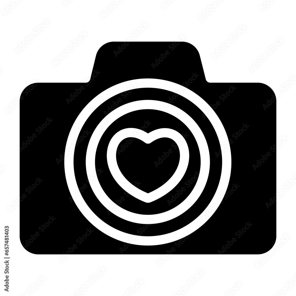 Poster solid valentine camera icon