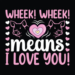 Pig t-shirt design, Pig typography, Pig related quotes elements
