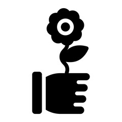 Solid Hand Flower icon