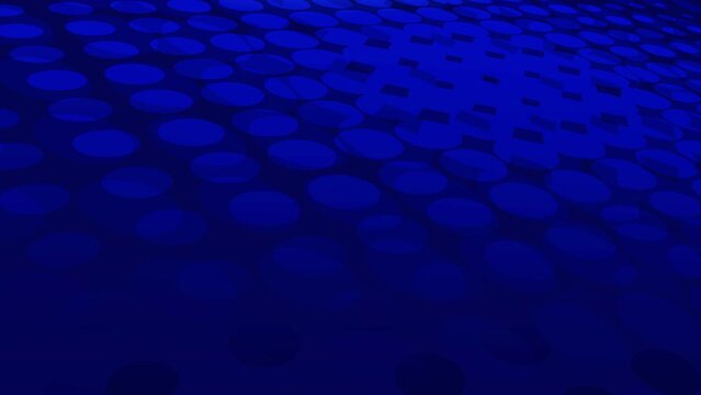 Abstract creative motion halftone circular shape on blue background. Video animation Ultra HD 4k footage.