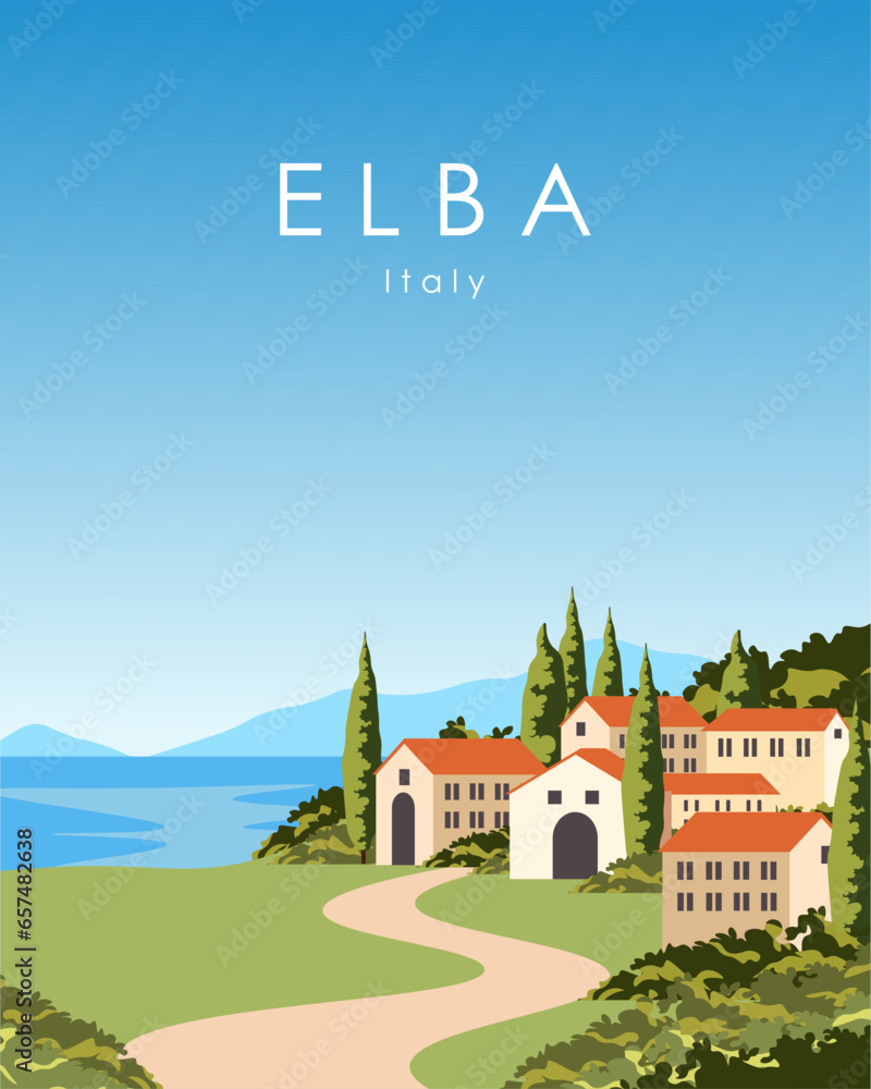 Wall mural elba italy travel poster