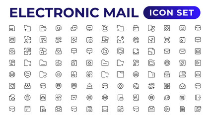 Mail icon set. email icon vector. E-mail icon.Outline icon collection.