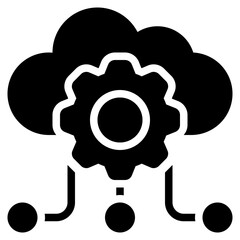 Cloud Computing Icon, Glyph style icon vector illustration, Suitable for website, mobile app, print, presentation, infographic and any other project.
