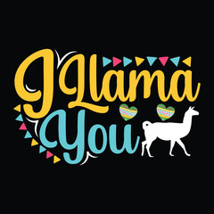 Llama t-shirt design, Llama typography, Llama related quotes elements

