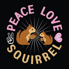 Squirrel t-shirt design, Squirrel typography, Squirrel related quotes elements

