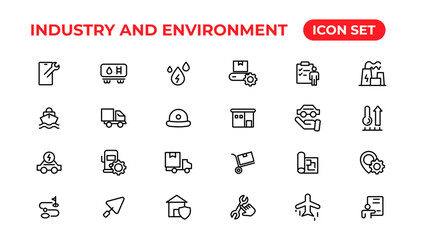 Set of outline icons related to green, renewable energy, alternative sources energy. Eco icon collection.Outline icon collection. - obrazy, fototapety, plakaty