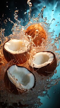 an opened coconut splashed with pure, cool water. The taste of paradise in every sip.
