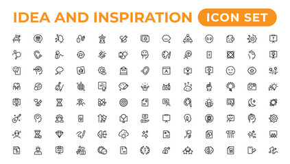Idea and inspiration outline icons collection.Outline icon.