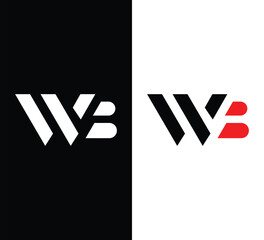 Obraz premium Monogram Letter WB Logo Design