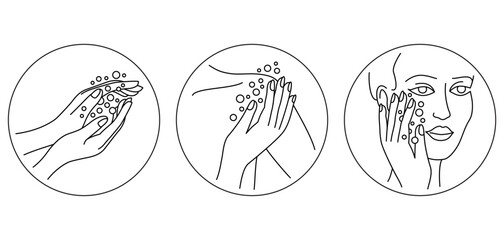 Hand cream and other personal outline icons