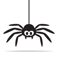 Cartoon spider hanging vector isolated illustration