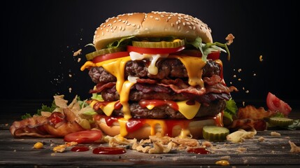 Cheeseburger Deconstructed: A Mouthwatering View of the Layers and Ingredients of a Classic...