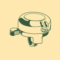 Vintage character design of bicycle bell