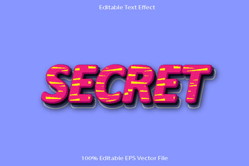 Secret Editable Text Effect 3d Emboss Cartoon Gradient Style