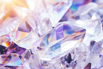 background with diamonds, crystals, colourful gem stones 