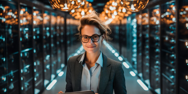 Network Navigators: Close-up of a Computer Network Architect at Work