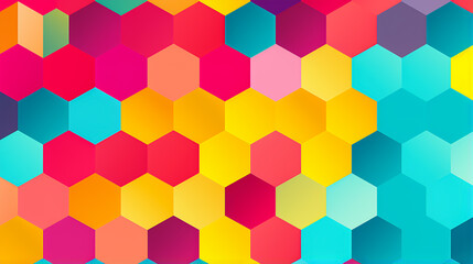 Fototapeta na wymiar 2d illustration colourful heptag elements seamless pattern