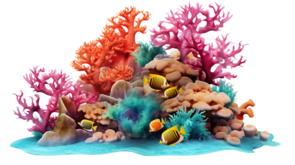 coral reef isolated PNG on transparent background cutout