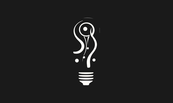 Bulb light think mind vector logo icon design 