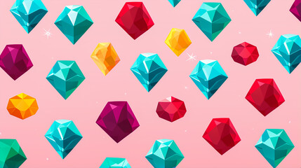 2d illustration colourful cube elements seamless pattern