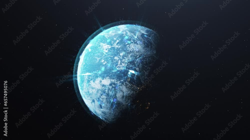 Poster digital satellites encircling planet earth orbiting in space. global network connection concept. zoo