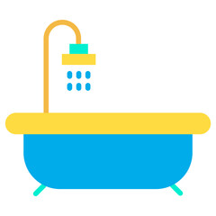 Flat Bathroom tub icon