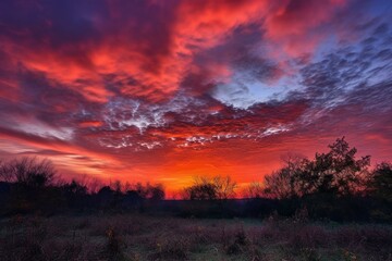 Fototapeta na wymiar vibrant sky and dawn. Generative AI