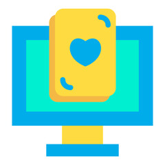 Fototapeta premium Flat Real estate Monitor icon