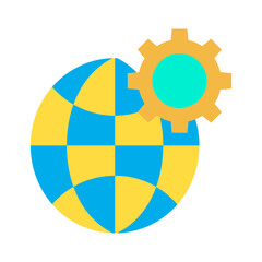 Flat Globe Setting icon