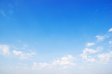 Blue sky background and white clouds soft focus, and copy space horizontal shape. - 657497448
