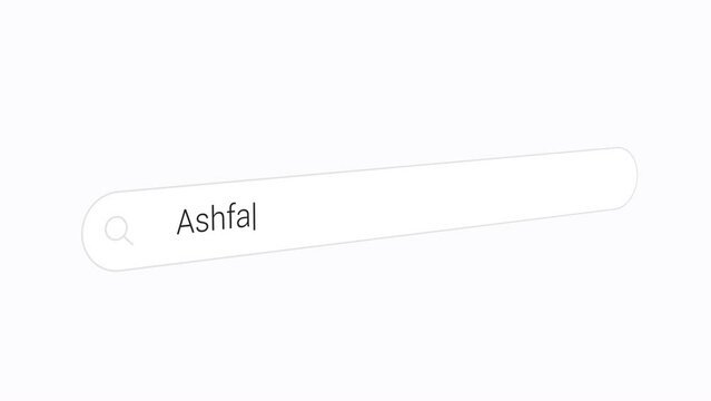 Typing Ashfa In Computer Search Bar.