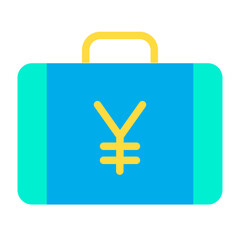 Obraz premium Flat Yen Briefcase icon