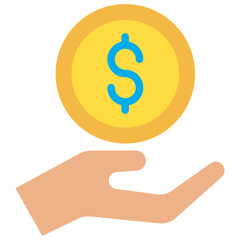 Flat Dollar Charity, Save icon
