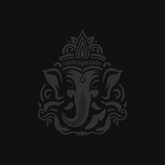 Ganesha The Lord Of Wisdom Vector Logo Template Design Illustration
